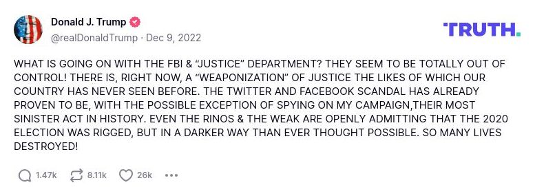 Post image from Donald Trump