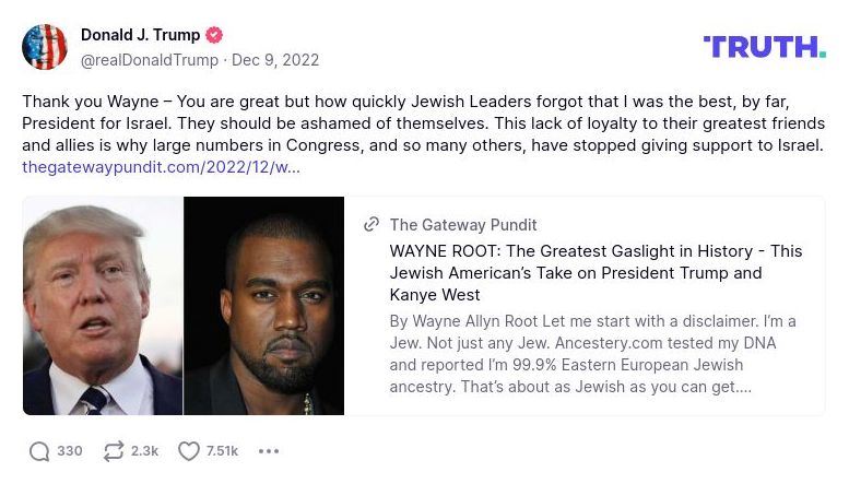 Post preview from Donald Trump