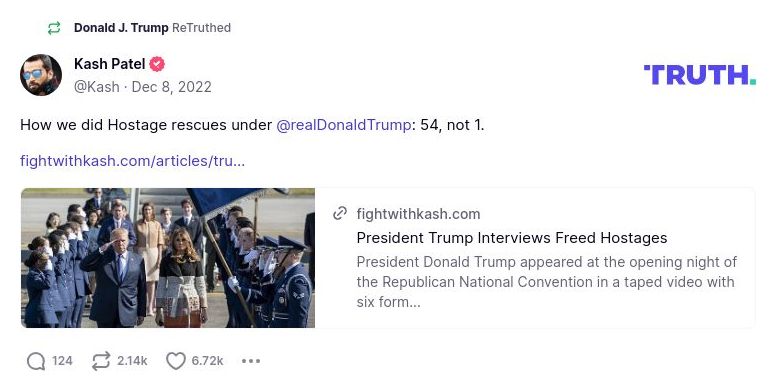 Post image from Donald Trump