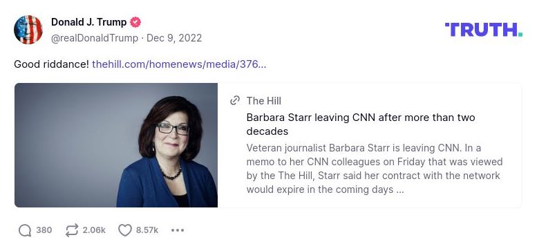 Post preview from Donald Trump