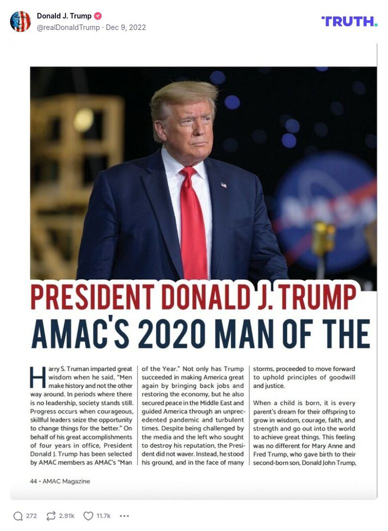 Post image from Donald Trump