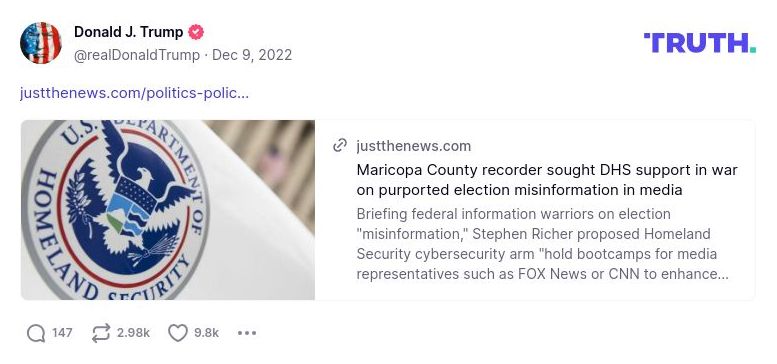 Post image from Donald Trump