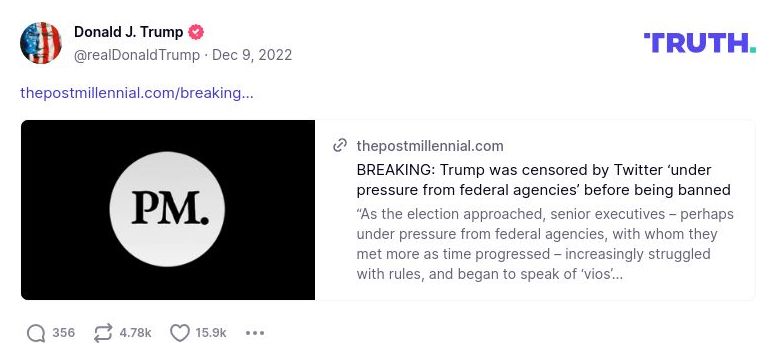 Post image from Donald Trump