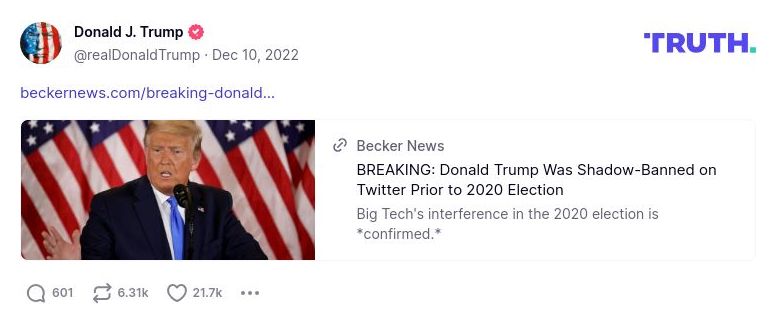 Post image from Donald Trump