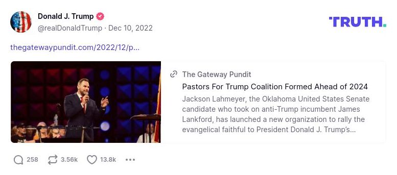 Post image from Donald Trump