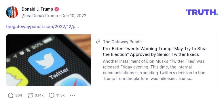 Post image from Donald Trump