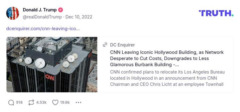 Post preview from Donald Trump