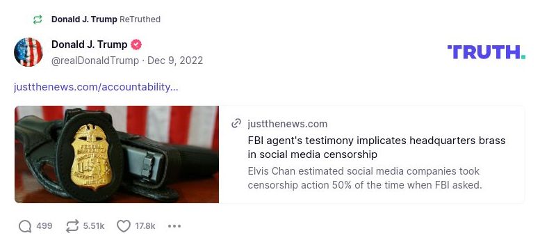 Post image from Donald Trump