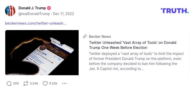 Post image from Donald Trump