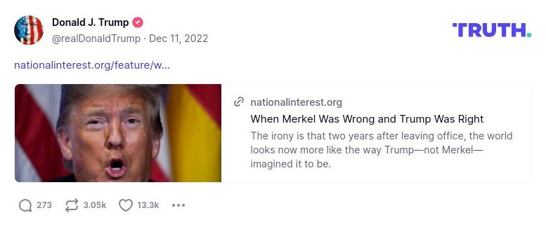 Post image from Donald Trump