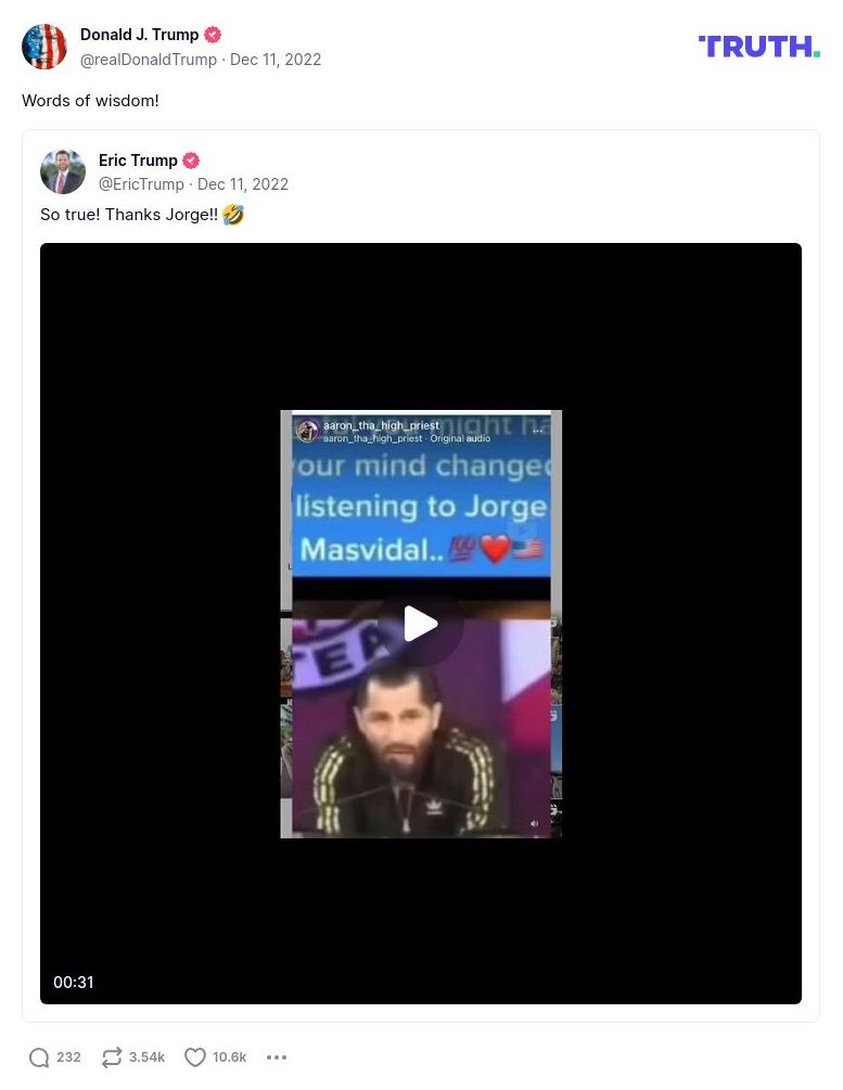 Post image from Donald Trump