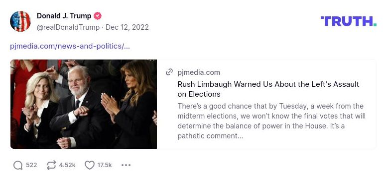 Post image from Donald Trump