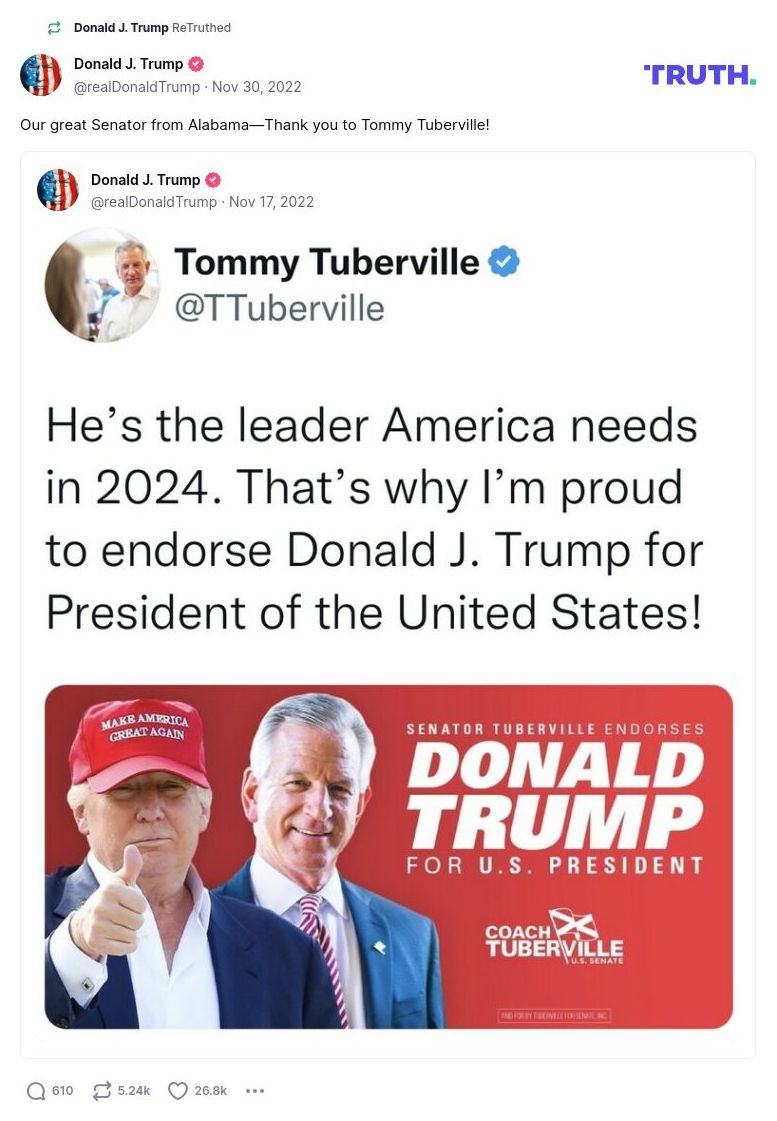 Post image from Donald Trump