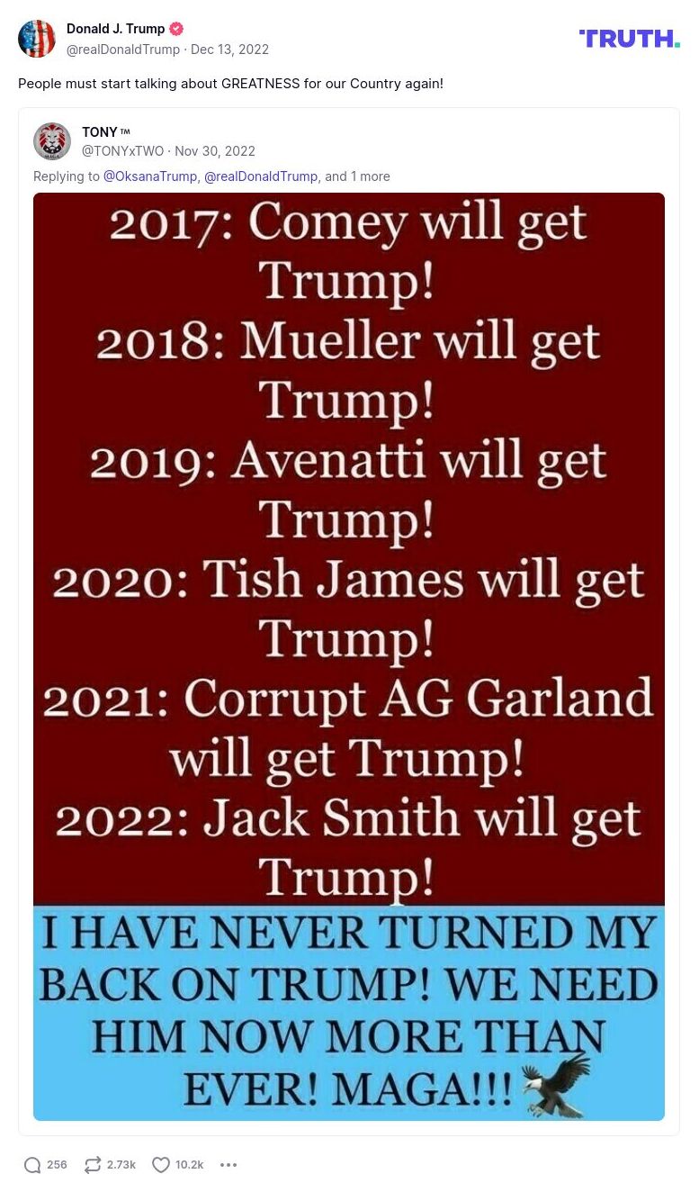 Post image from Donald Trump