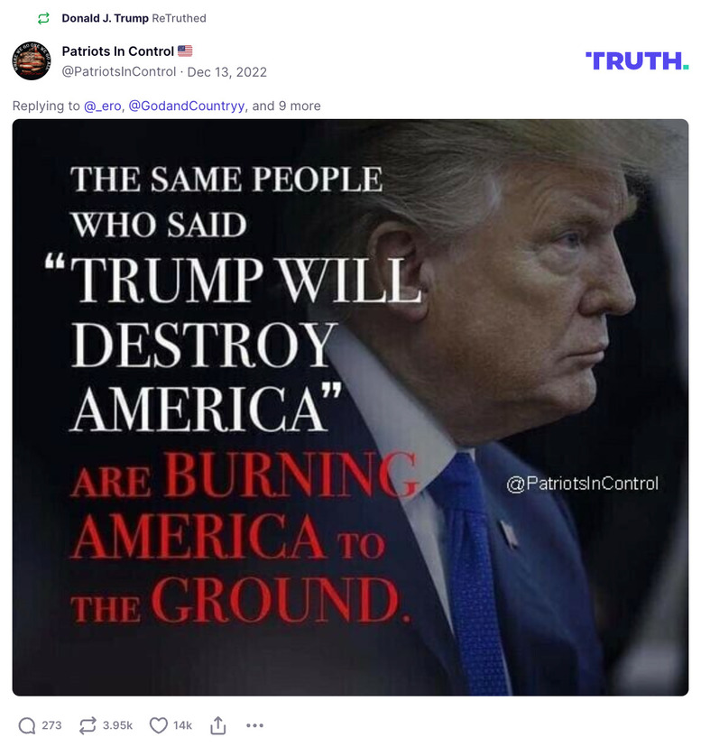 Post image from Donald Trump