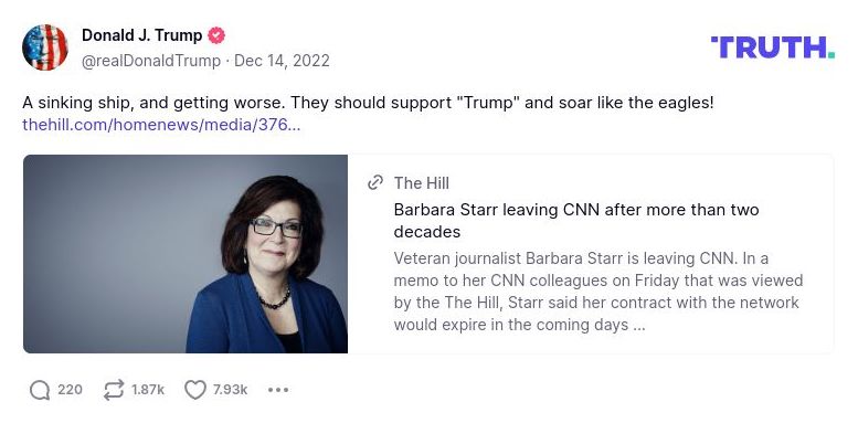 Post preview from Donald Trump