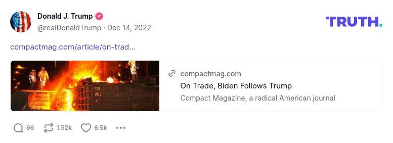 Post image from Donald Trump