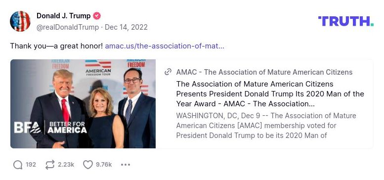 Post image from Donald Trump