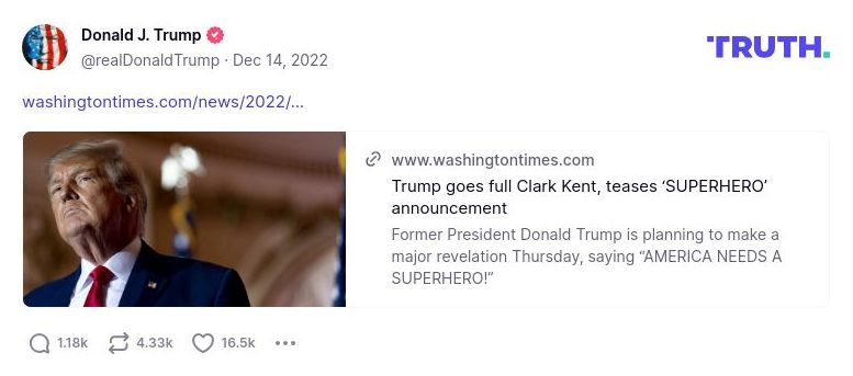 Post image from Donald Trump