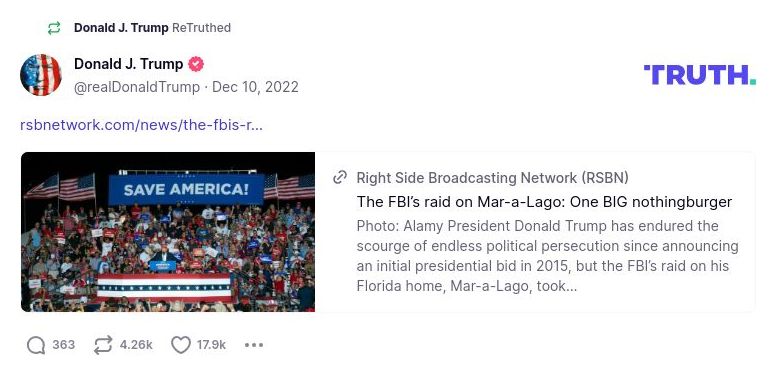 Post image from Donald Trump