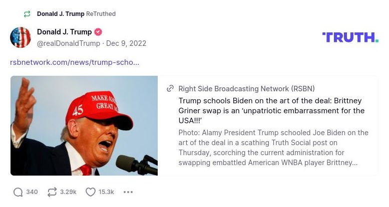 Post image from Donald Trump