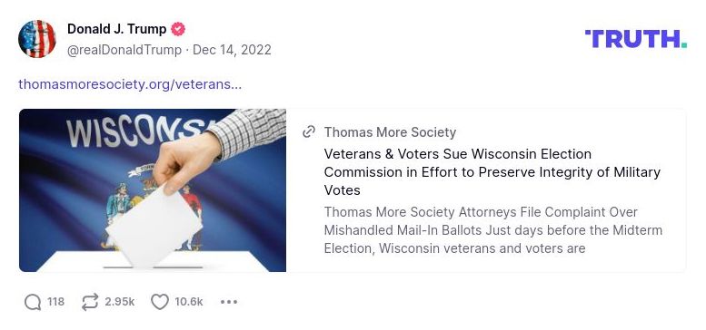 Post image from Donald Trump