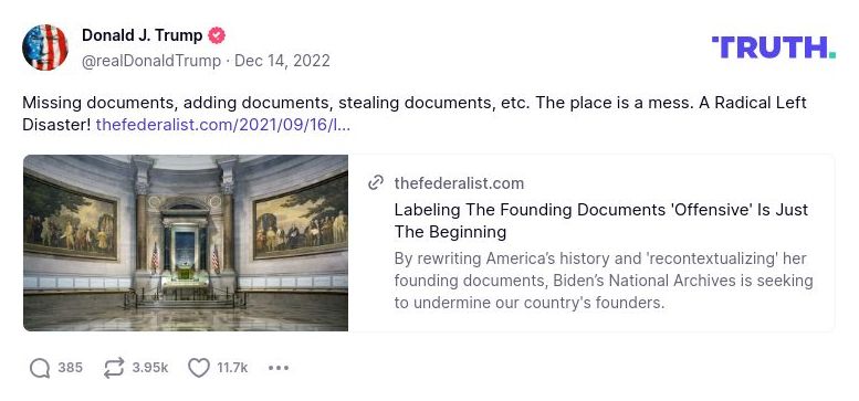 Post image from Donald Trump