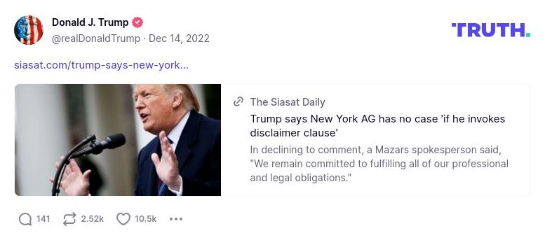 Post image from Donald Trump