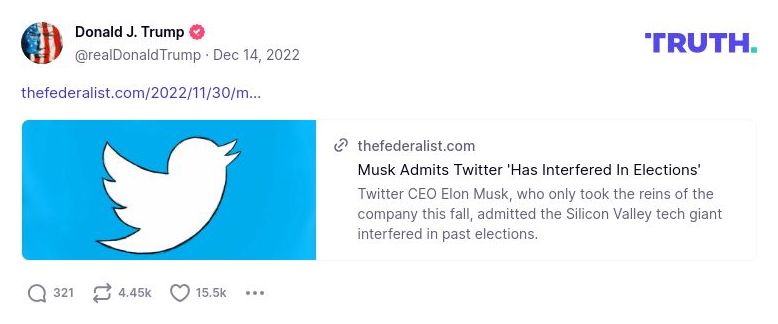 Post image from Donald Trump