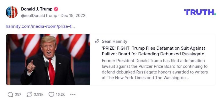 Post image from Donald Trump