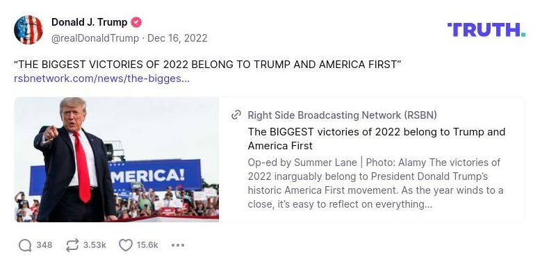 Post image from Donald Trump