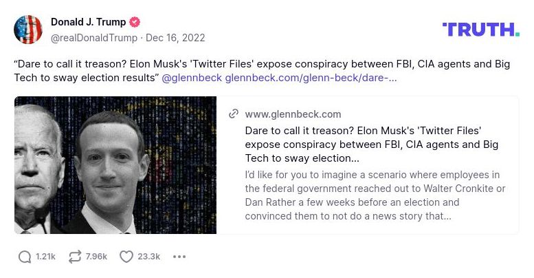 Post preview from Donald Trump