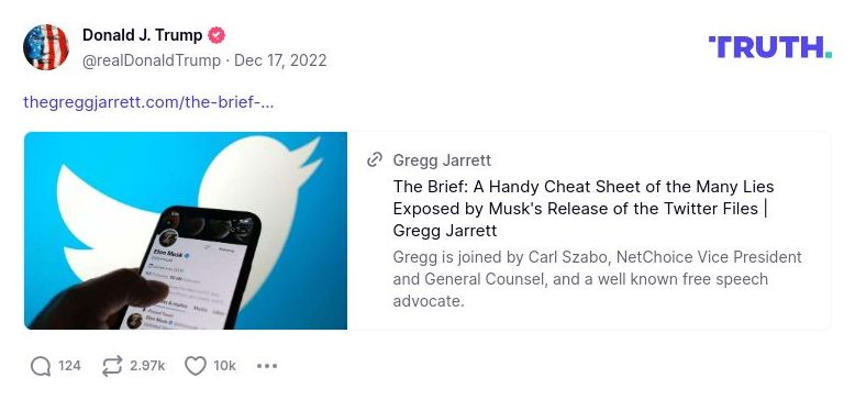 Post image from Donald Trump