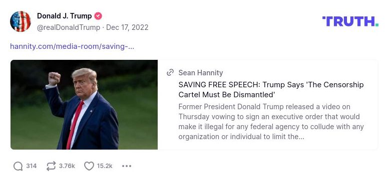 Post image from Donald Trump