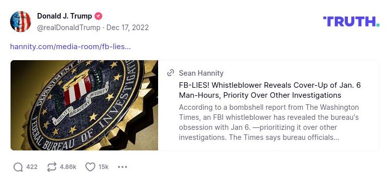 Post image from Donald Trump