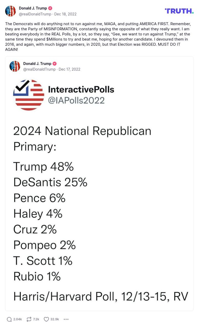 Post image from Donald Trump