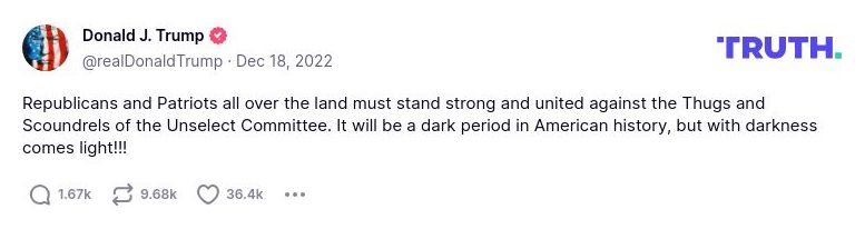 Post image from Donald Trump