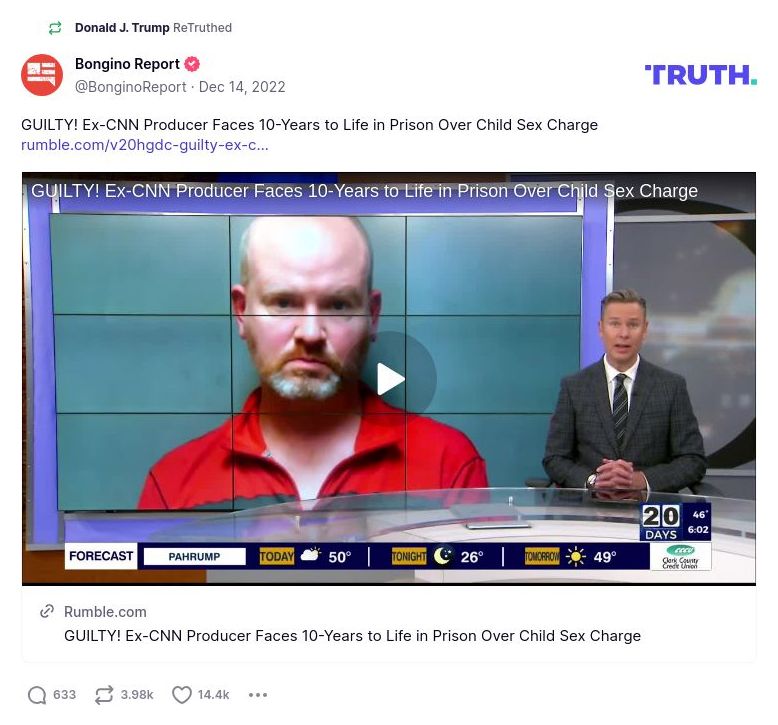 Post preview from Donald Trump