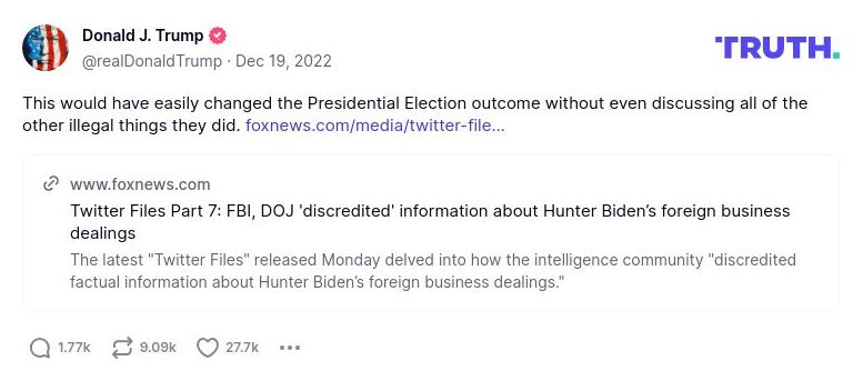 Post image from Donald Trump