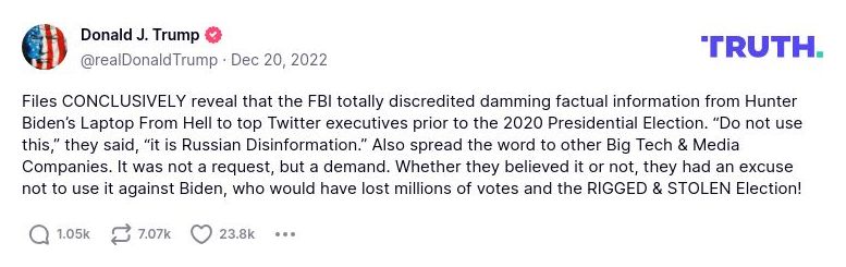 Post image from Donald Trump