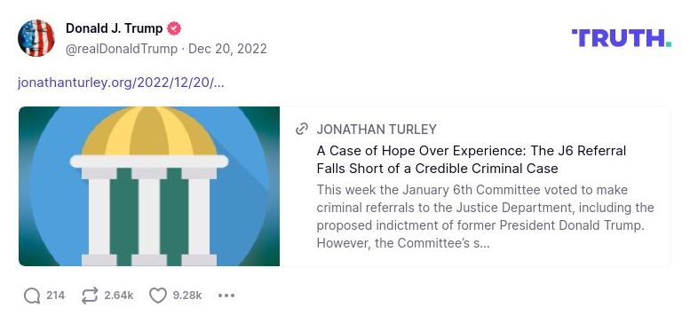 Post image from Donald Trump