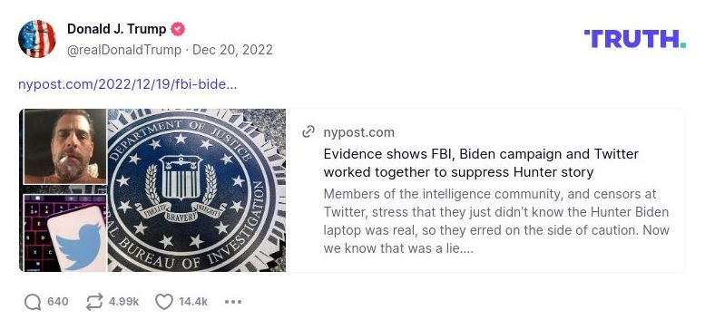 Post image from Donald Trump