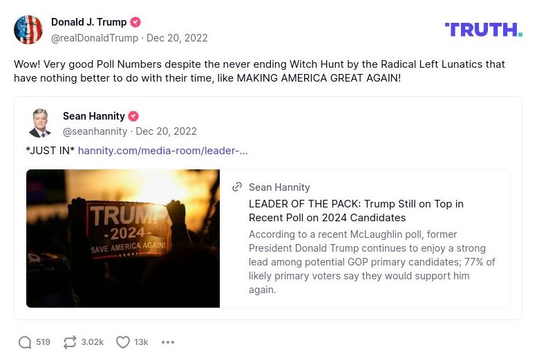 Post image from Donald Trump