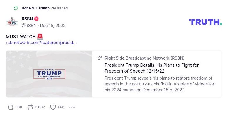 Post image from Donald Trump