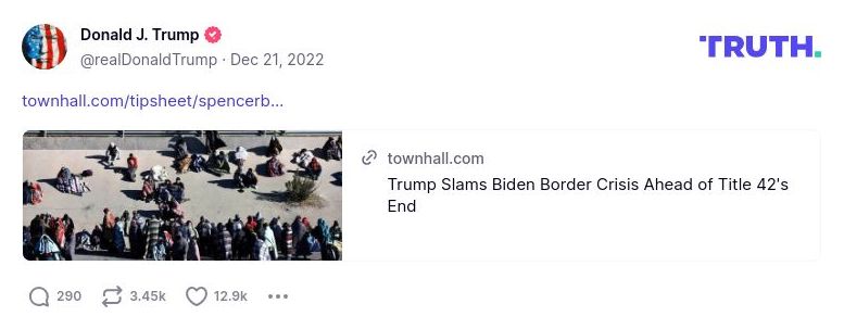 Post image from Donald Trump