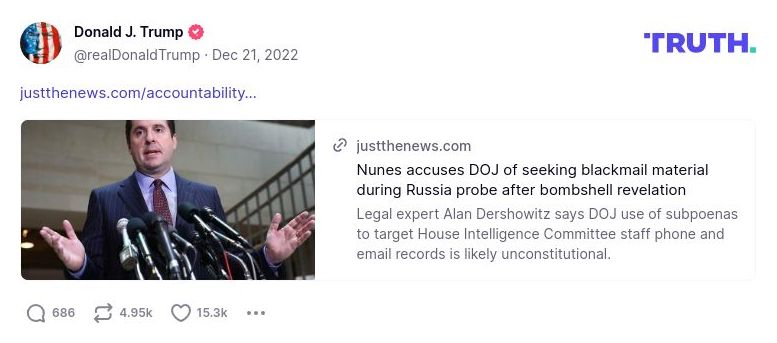 Post preview from Donald Trump