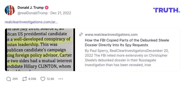 Post image from Donald Trump