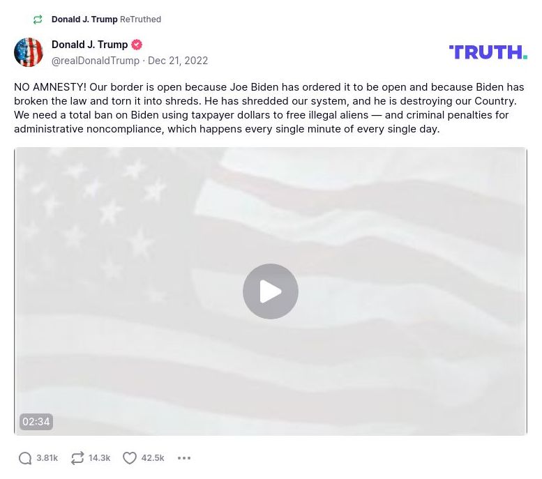 Post image from Donald Trump