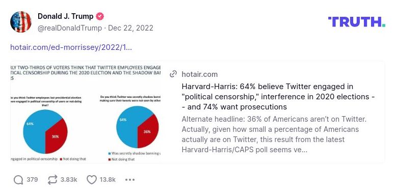 Post image from Donald Trump