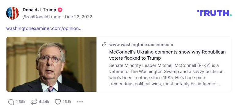 Post preview from Donald Trump